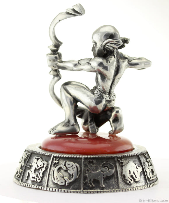 Elegant Pewter Sagittarius Zodiac Figurine: A Captivating Symbol of Adventure and Optimism